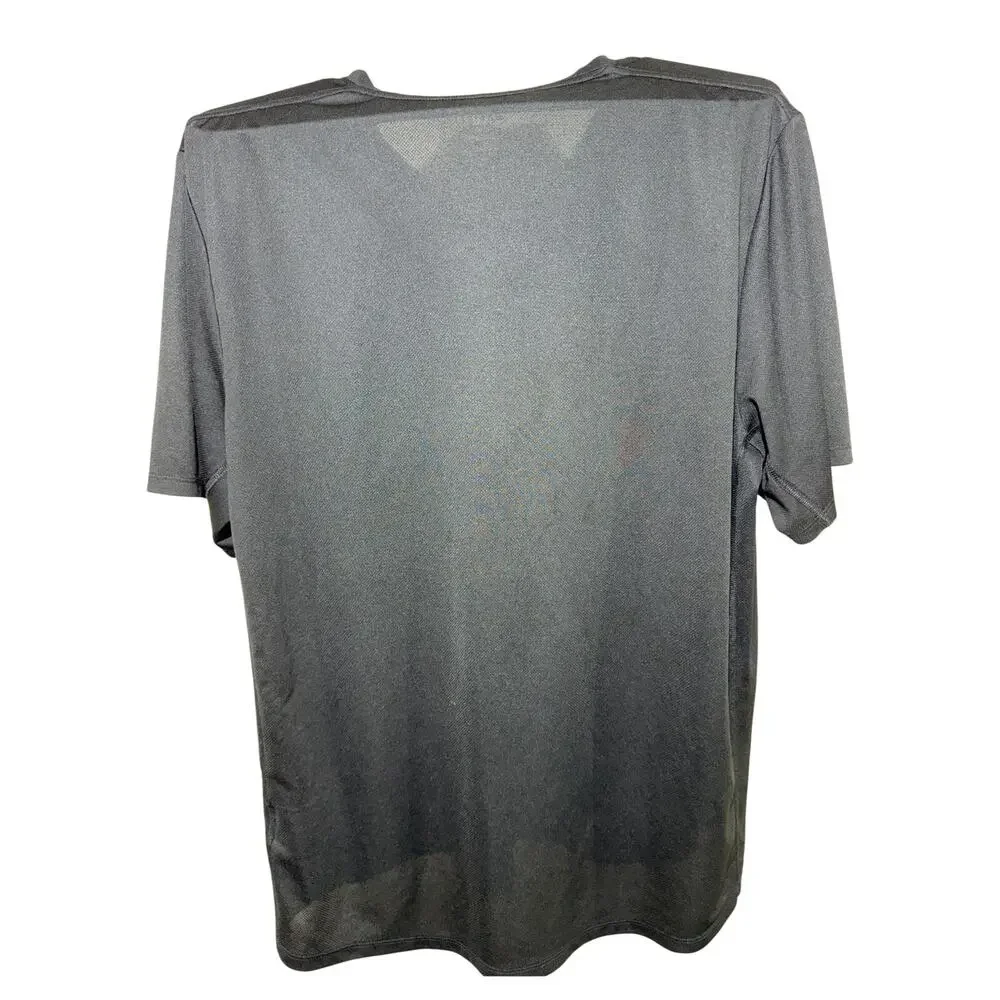 Nike Dri-FIT Black Gray Gradient Fade Tennis Shirt Men's L Athletic
